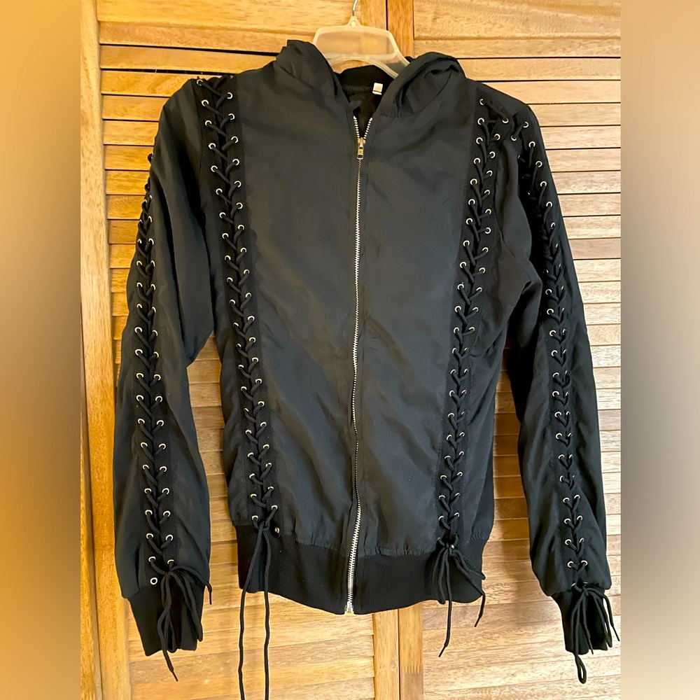 Black lace-up jacket